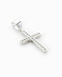 Dije de cruz de 20x12 mm en plata ley 925 con circones blancos brillantes   
