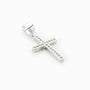 Dije de cruz de 20x12 mm en plata ley 925 con circones blancos brillantes   
