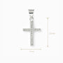Dije de cruz de 20x12 mm en plata ley 925 con circones blancos brillantes   