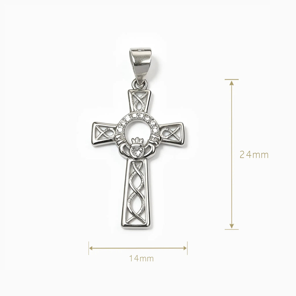 Dije con diseño de cruz troquelada en plata ley 925