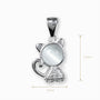 Dije de gatita con piedra ojo de gato en plata ley 925.
