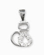 Dije de gatito decorado con circones en plata ley 925.