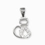 Dije de gatito decorado con circones en plata ley 925.