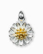 Dije en forma de girasol en plata ley 925 con baño en oro.