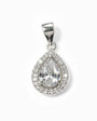 Dije en forma de gota con circones en plata ley 925 para mujer