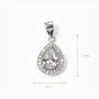 Dije en forma de gota con circones en plata ley 925 para mujer