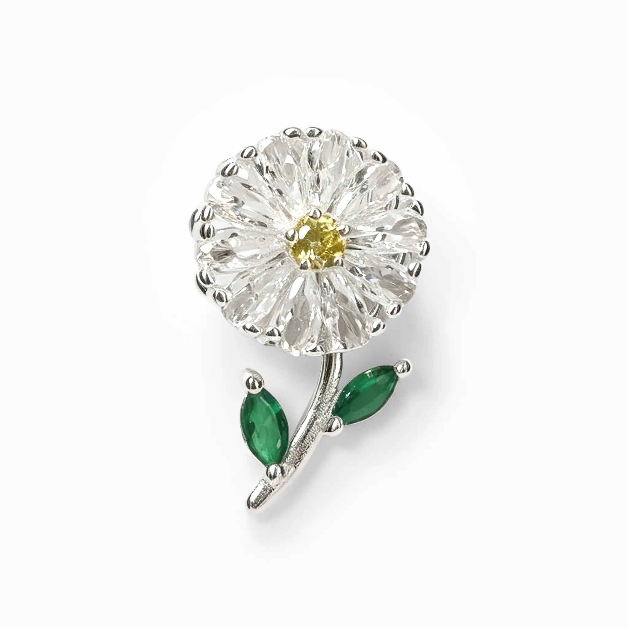 Dije con diseño de margarita giratoria en plata ley 925 para mujer