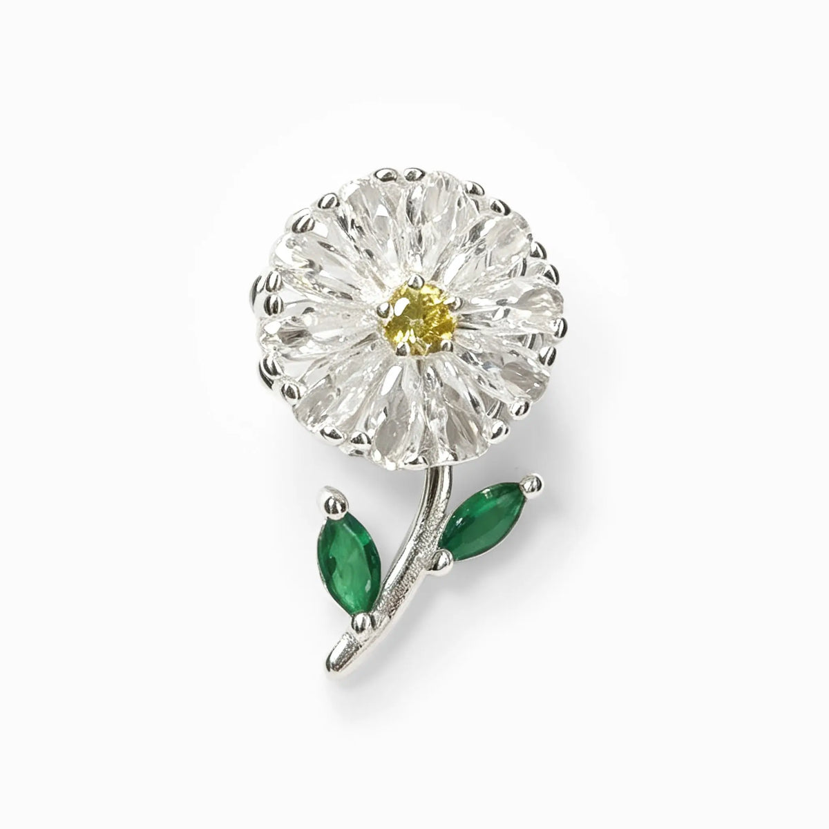 Dije con diseño de margarita giratoria en plata ley 925 para mujer