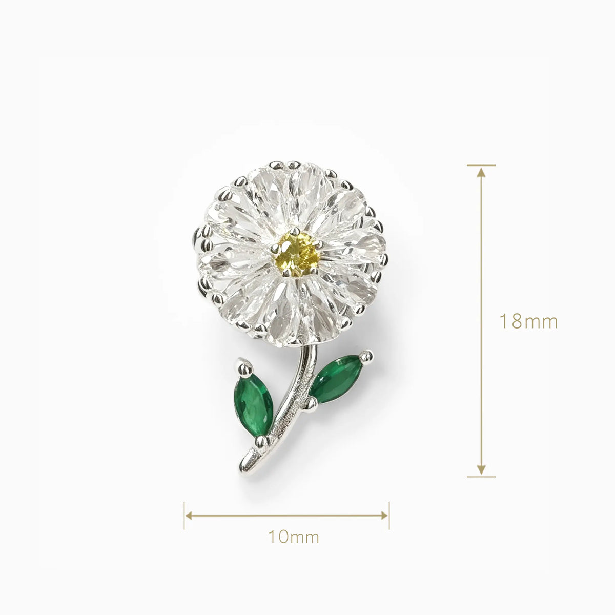 Dije con diseño de margarita giratoria en plata ley 925 para mujer