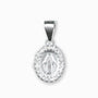 Dije de la Medalla Milagrosa con circones en plata ley 925.