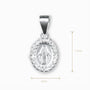 Dije de la Medalla Milagrosa con circones en plata ley 925.