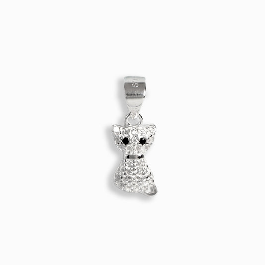 Dije Mini Gatito – Plata 925 y Micro-Circones