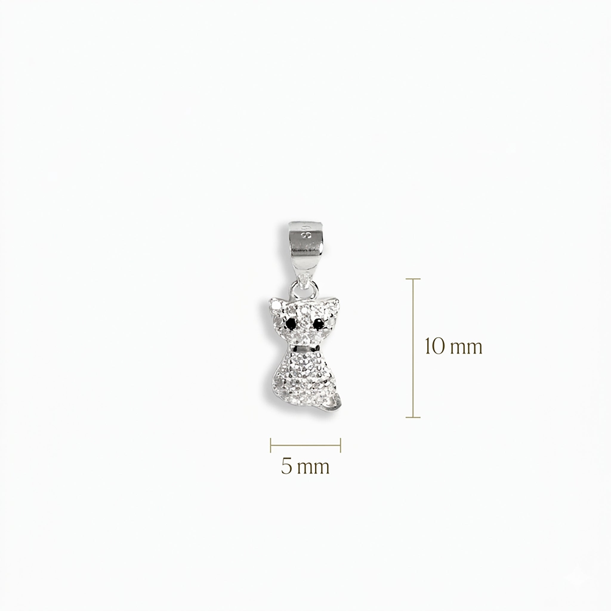 Dije Mini Gatito – Plata 925 y Micro-Circones