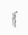 Dije en plata ley 925 con diseño de dos siluetas de personas entrelazadas en un abrazo, de 25 mm de alto sobre fondo blanco.