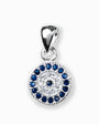 Dije pequeño de ojo turco decorado con circones en plata ley 925.