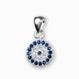 Dije pequeño de ojo turco decorado con circones en plata ley 925.