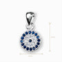 Dije pequeño de ojo turco decorado con circones en plata ley 925.