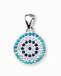Dije de ojo turco mediano con circones en plata ley 925.