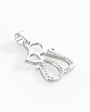 Dije de silueta de pareja de gatos de 20x14 mm en plata ley 925 con circones