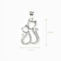 Dije de silueta de pareja de gatos de 20x14 mm en plata ley 925 con circones