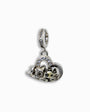 Charm colgante estilo Pandora en Plata Ley 925 con forma de corazón calado con circones y siluetas de perro y gato.