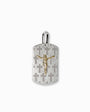 Dije de placa rectangular texturizada en Plata Ley 925 con aplique central dorado de Cristo crucificado.