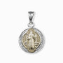 Dije de la medalla de San Benito en plata ley 925 con baño en oro.