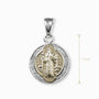 Dije de la medalla de San Benito en plata ley 925 con baño en oro.