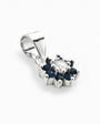 Dije Small Flower de 7.5 mm en plata ley 925 con zafiros y diamante central   
