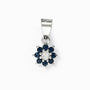 Dije Small Flower de 7.5 mm en plata ley 925 con zafiros y diamante central   