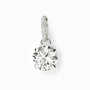  Dije solitario de 6.8 mm en plata ley 925 con circon blanco central brillante   