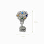 Charm colgante en Plata Ley 925 con racimo de globos de circones multicolores y dije de casa con grabado UP.