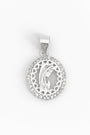 Dije de medalla de la Virgen calada en Plata Ley 925 con halo de circones de Joyería Esterlina.