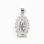 Dije medalla de la Virgen de Guadalupe con circones en plata ley 925 para mujer