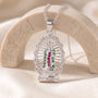 Dije medalla de la Virgen de Guadalupe con circones en plata ley 925 para mujer
