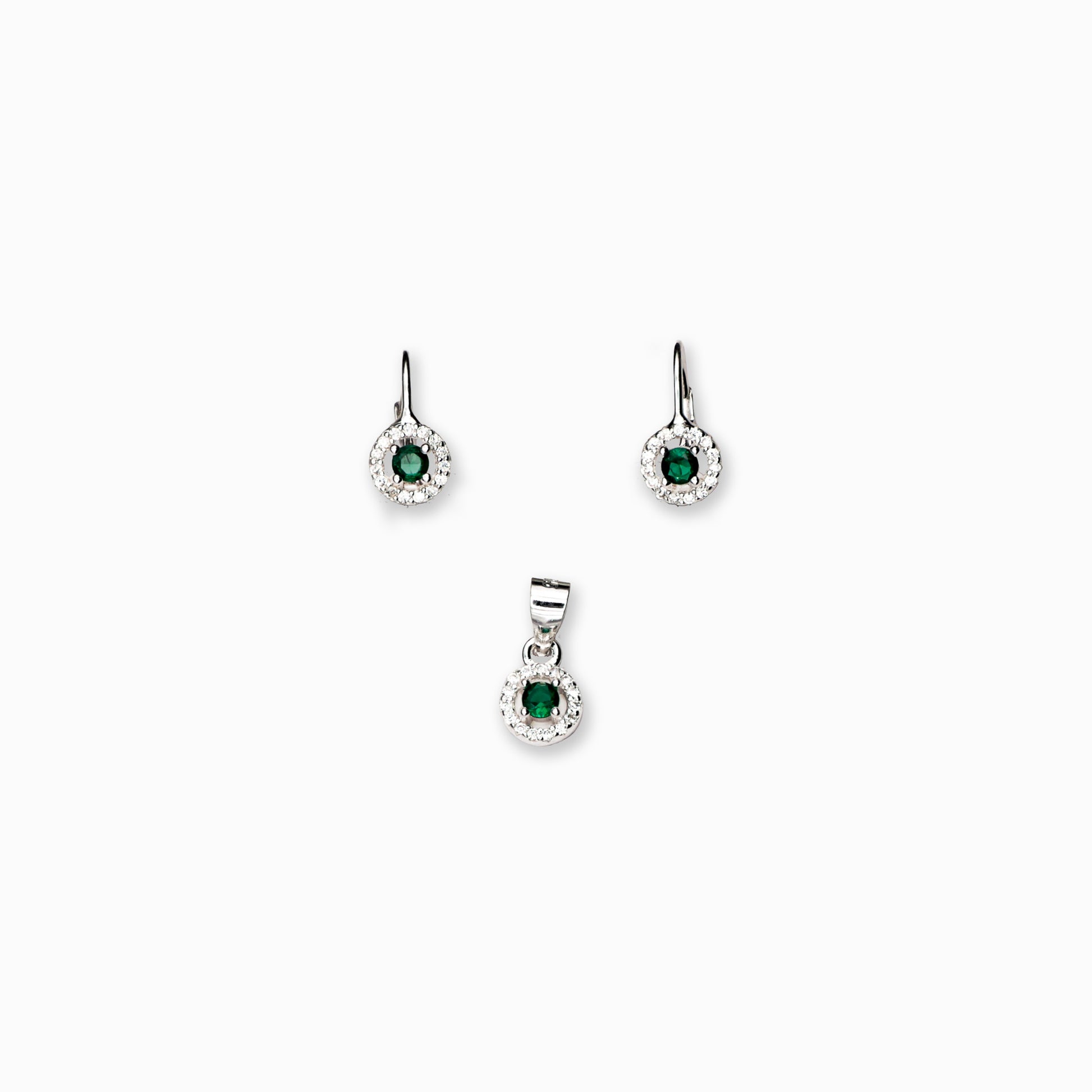 Juego – Plata 925 y Circones verdes