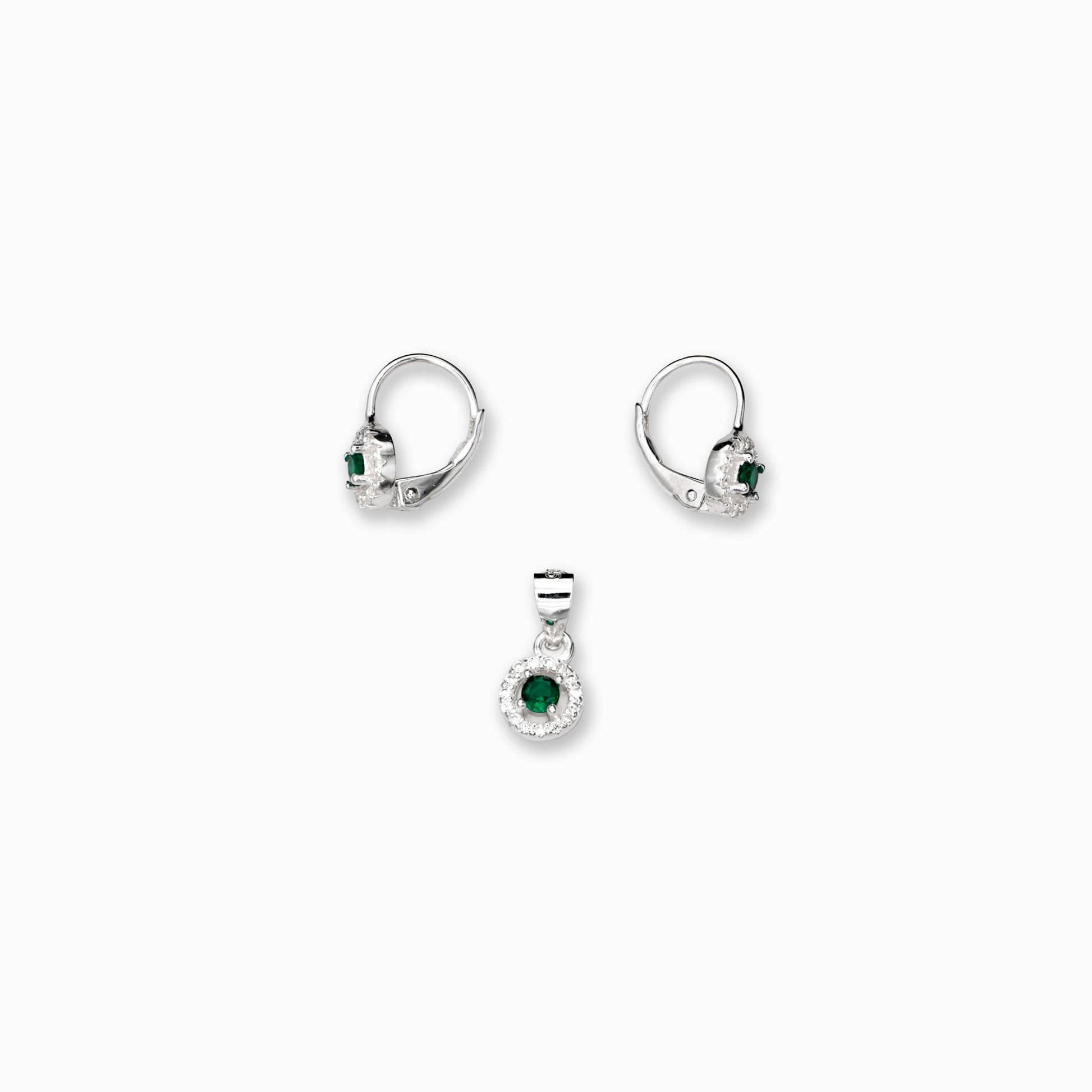Juego – Plata 925 y Circones verdes
