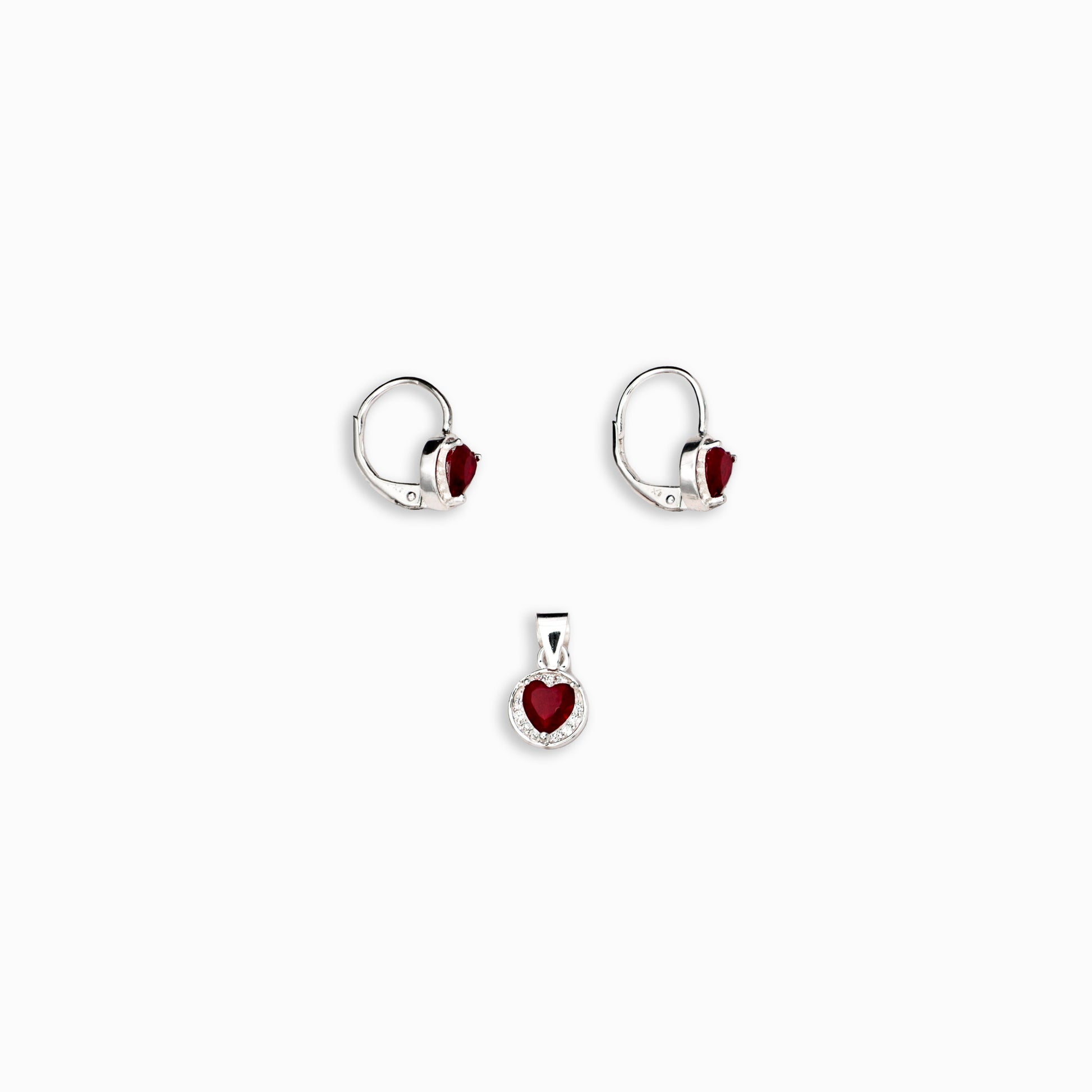 Juego – Plata 925 y Circones rojos
