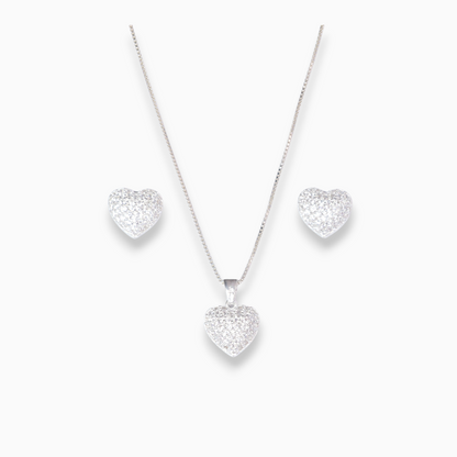 Set 'Corazón curvo' – Plata Ley 925