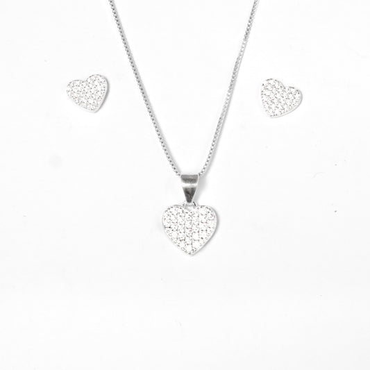 Set 'Corazón Brillante' – Plata Ley 925