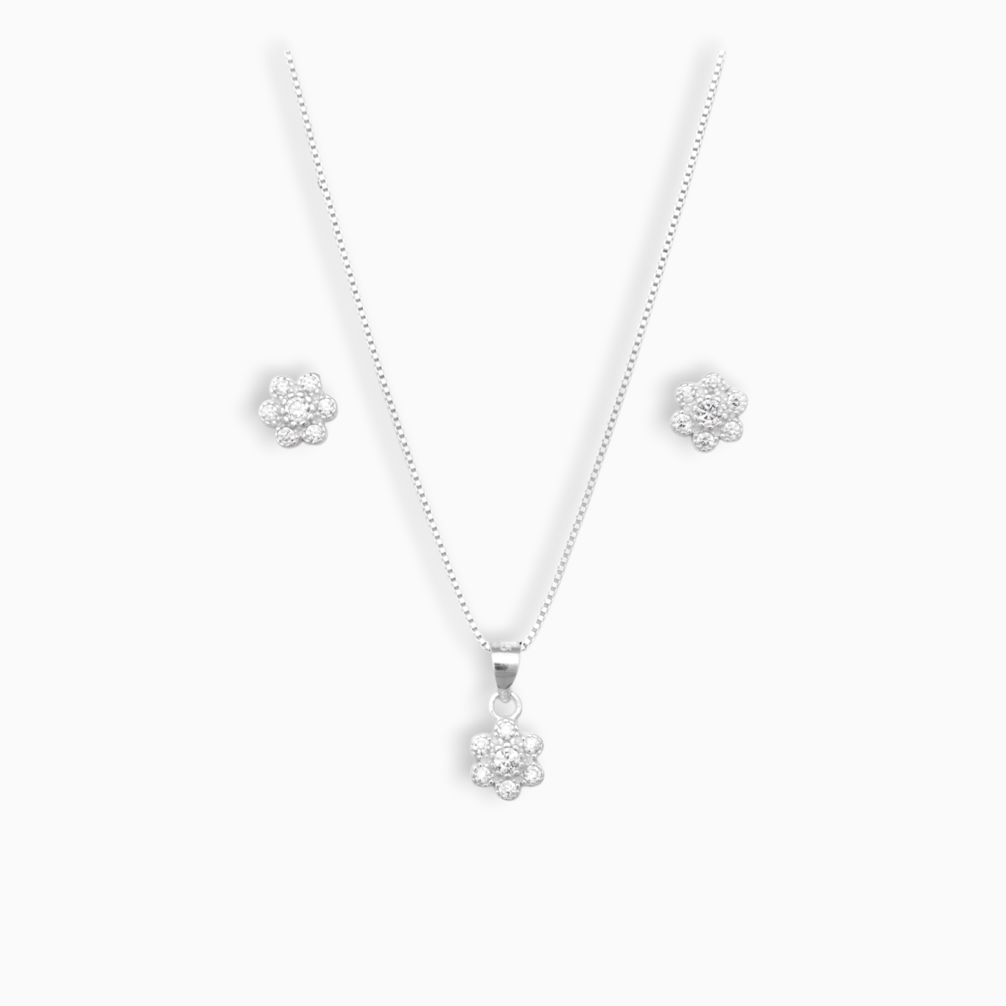 Set flor'Jardín de Luz' – Plata Ley 925