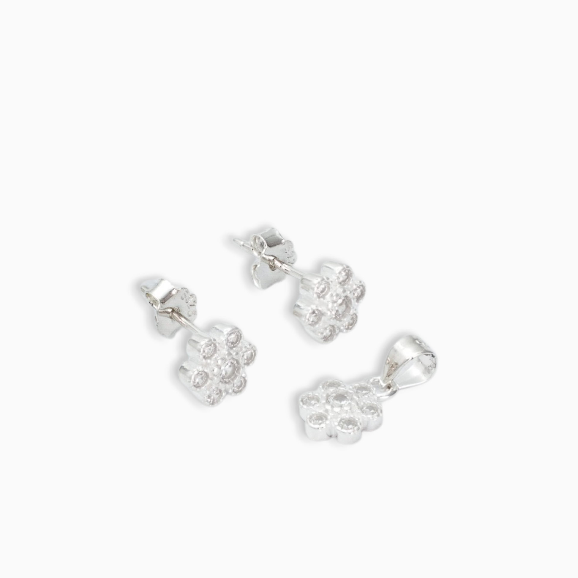 Set flor'Jardín de Luz' – Plata Ley 925