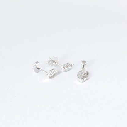 Set Hojas  'Esencia Radiante' – Plata Ley 925