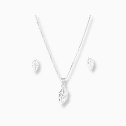 Set Hojas  'Esencia Radiante' – Plata Ley 925