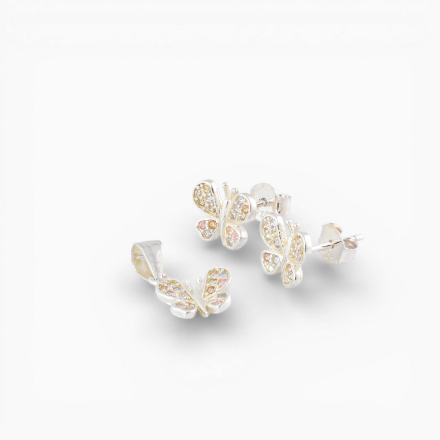 Set Mariposa'Vuelo Pastel' – Plata Ley 925
