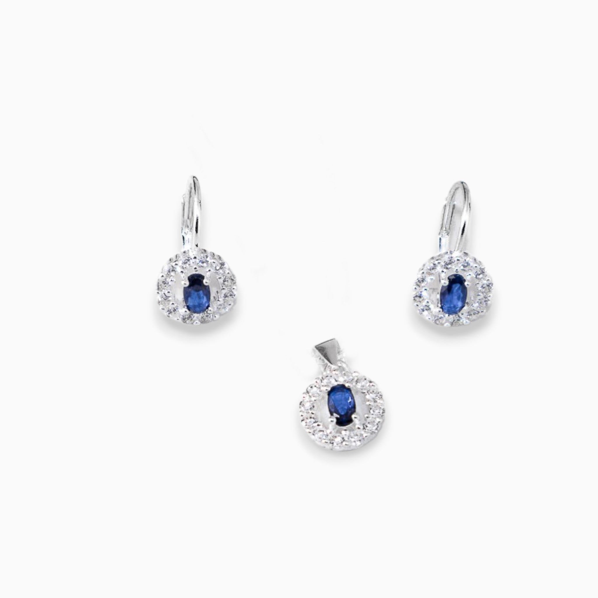 Set 'Noche Estrellada' – Plata Ley 925 y Circones Azul Zafiro