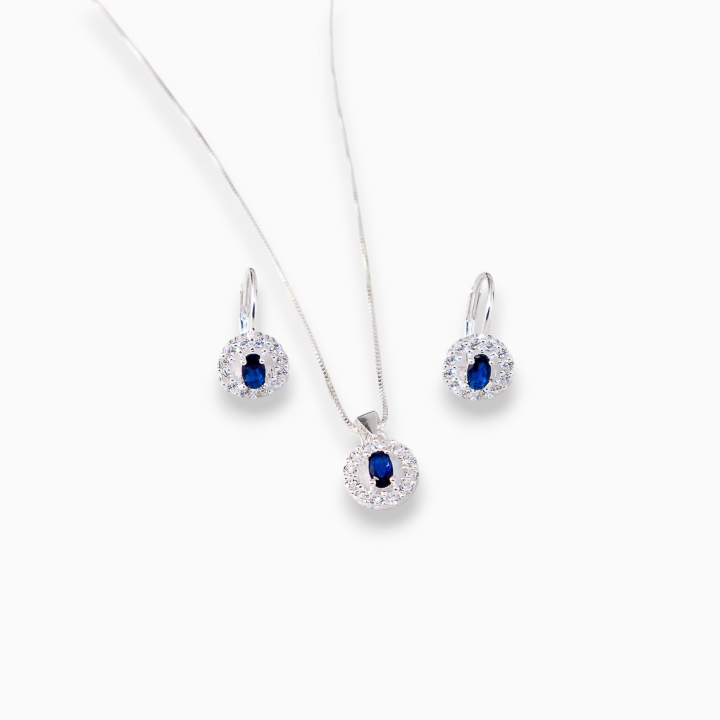 Set 'Noche Estrellada' – Plata Ley 925 y Circones Azul Zafiro