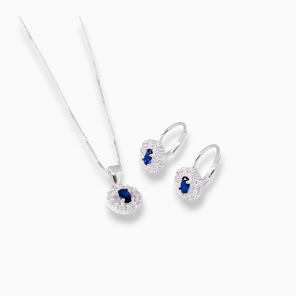 Set 'Noche Estrellada' – Plata Ley 925 y Circones Azul Zafiro