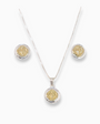 Set 'Milagrosa' – Dije y Topos en Plata con Detalle en Oro