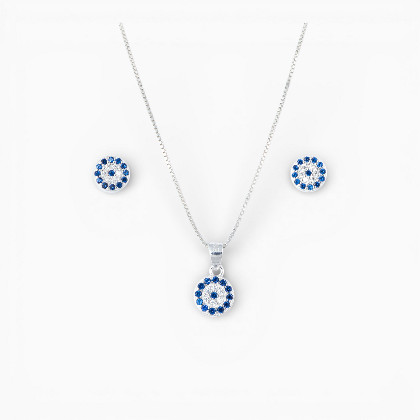 Set ojo turco'Protección Estilizada' – Plata Ley 925